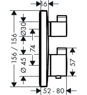 Смеситель Hansgrohe Ecostat Square 15712000 для душа